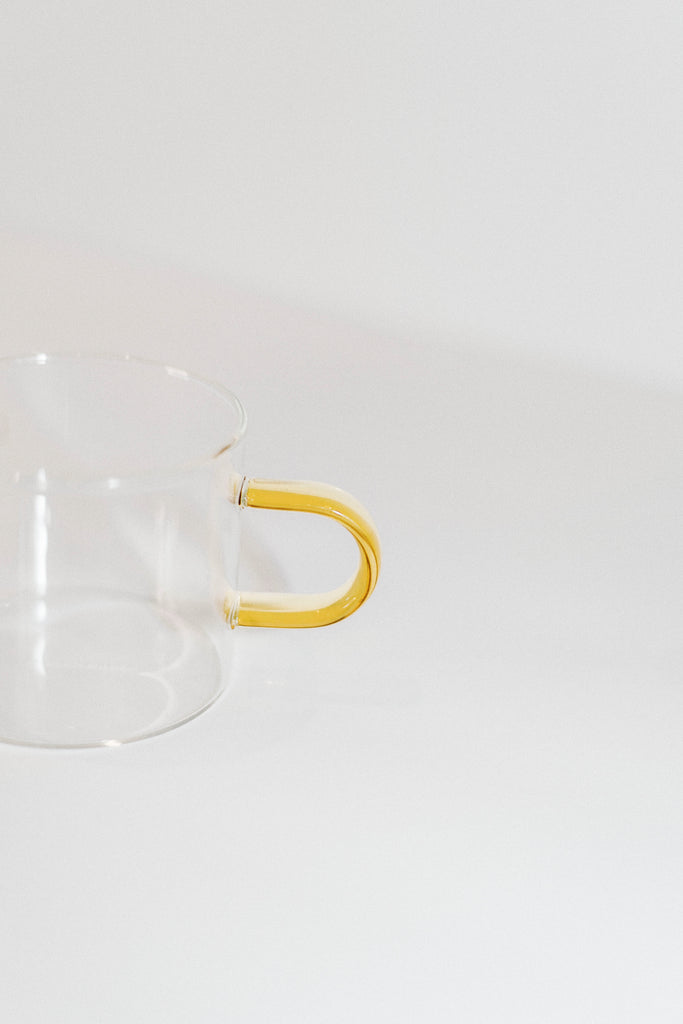 Lotta Gold Hand Coffee Cup | Aesthetic Lifestyle and Home Accents, Individually hand-blown borosilicate glass with handle accent. It's the perfect espresso cup to add to your cup collection. Shop more aesthetic home accents and trending accessories!