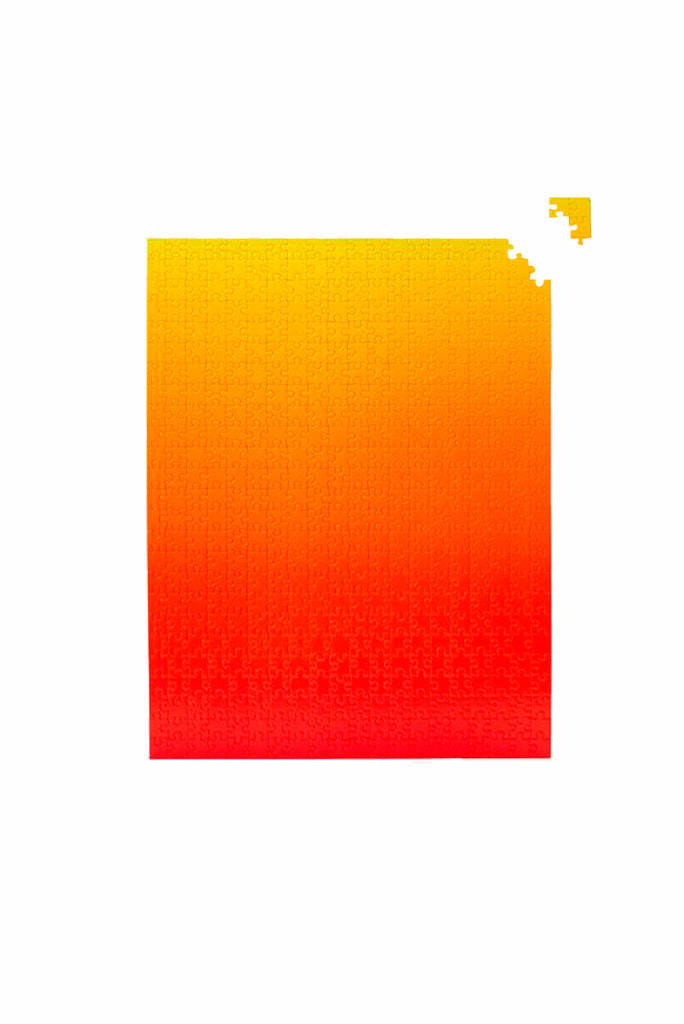 Gradient Puzzle in Red/Yellow | Home Activity and Aesthetic Homewares 500 piece gradient puzzle. Dimensions: 18 x 24 in. A great wall puzzle! Discover and shop more fun home games and aesthetic home decors for your home.