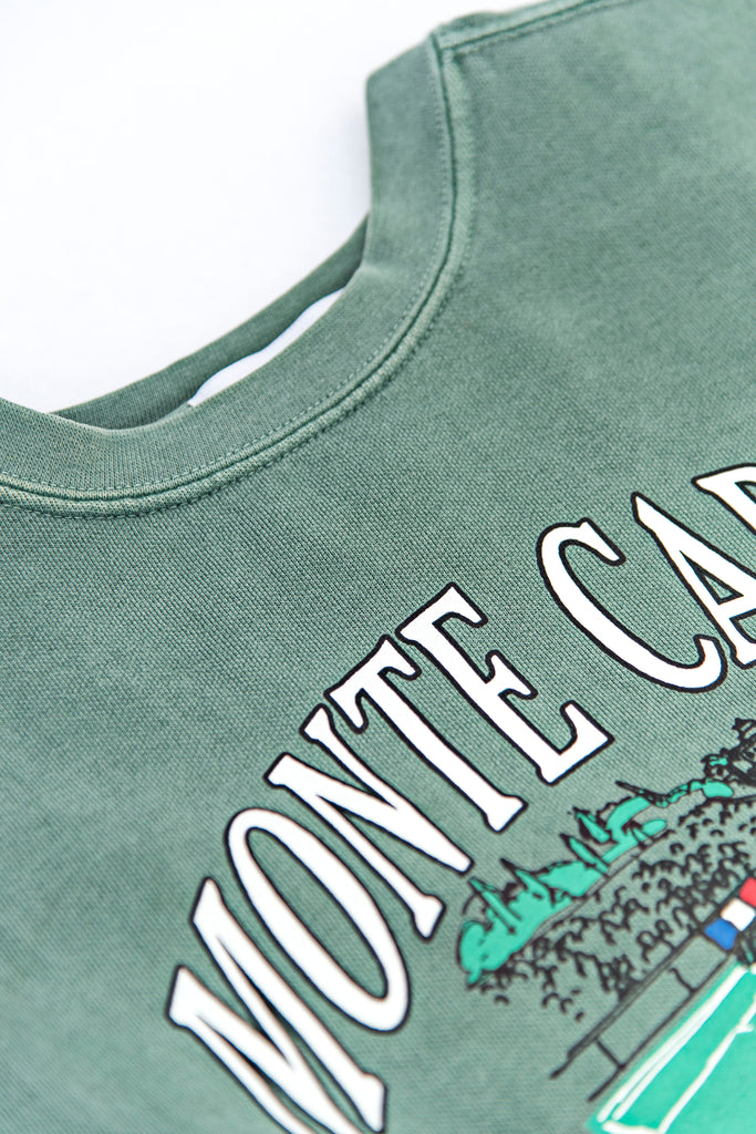 Monte Carlo Tennis Club Crewneck | Summer Sweats Vintage crewneck -Monte Carlo Tennis Club sweatshirt in washed out green. A perfect sweatshirt to throw over for Summer nights at the beach. Shop more trending fits and lifestyle items including Summer head accessories and aesthetic coffee mugs to add to your home!