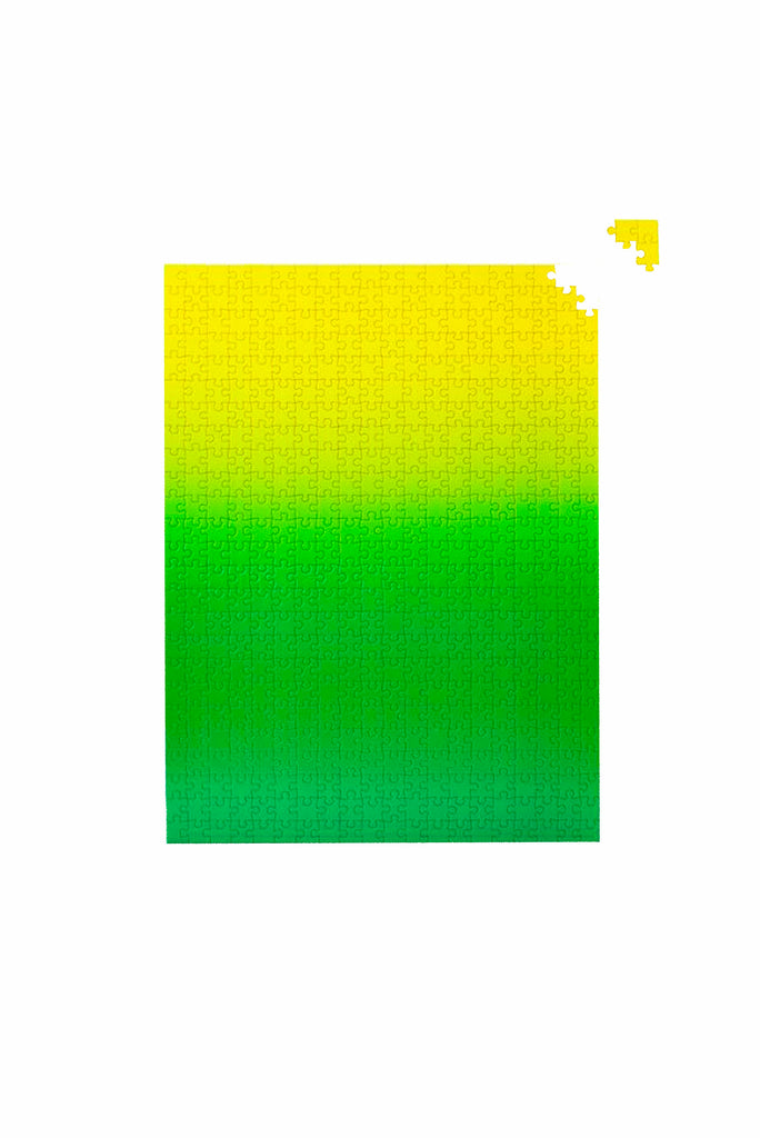 Gradient Puzzle in Green/Yellow | Home Activity and Aesthetic Homewares 500 piece gradient puzzle. Dimensions: 18 x 24 in. A great wall puzzle! Discover and shop more fun home games and aesthetic home decors for your home.